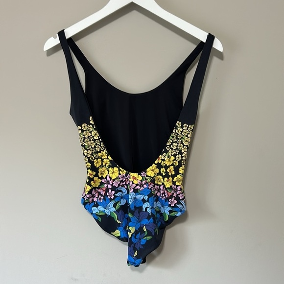 Onia Womens Rachel Classic High Leg Open Black One Piece Swimsuit Floral Sz S - Picture 7 of 13